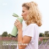 image:imageSimple Modern Mesa Loop Water Bottle with Covered Straw and Handle  30oz Cup Holder Friendly Insulated Stainless Steel Bottles for Travel Sports and School  Seaside Stripes Tortoise