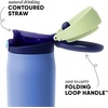 image:imageSimple Modern Mesa Loop Water Bottle with Covered Straw and Handle  30oz Cup Holder Friendly Insulated Stainless Steel Bottles for Travel Sports and School  Seaside StripesNeptune