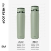 image:imageSimple Modern Mesa Loop Water Bottle with Covered Straw and Handle  30oz Cup Holder Friendly Insulated Stainless Steel Bottles for Travel Sports and School  Seaside StripesEucalyptus Mix