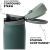 image:imageSimple Modern Mesa Loop Water Bottle with Covered Straw and Handle  30oz Cup Holder Friendly Insulated Stainless Steel Bottles for Travel Sports and School  Seaside StripesSteel Harbor