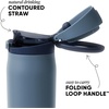 image:imageSimple Modern Mesa Loop Water Bottle with Covered Straw and Handle  30oz Cup Holder Friendly Insulated Stainless Steel Bottles for Travel Sports and School  Seaside StripesDeep Dune