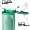 image:imageSimple Modern Mesa Loop Water Bottle with Covered Straw and Handle  30oz Cup Holder Friendly Insulated Stainless Steel Bottles for Travel Sports and School  Seaside StripesPattern Spearmint Stripes