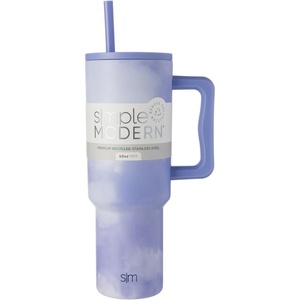 image:imageSimple Modern 40 oz Trek Tumbler with Handle and Straw Lid  Cup Holder Friendly Insulated Stainless Steel Travel Mug  Raspberry VibesPattern Whimsical Tie Dye