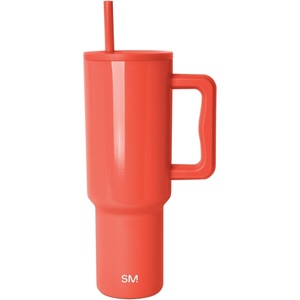 image:imageSimple Modern 40 oz Trek Tumbler with Handle and Straw Lid  Cup Holder Friendly Insulated Stainless Steel Travel Mug  Raspberry VibesShiny Flame