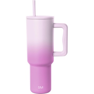 image:imageSimple Modern 40 oz Trek Tumbler with Handle and Straw Lid  Cup Holder Friendly Insulated Stainless Steel Travel Mug  Raspberry VibesViolet Dreams