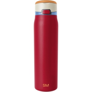 image:imageSimple Modern Mesa Loop Water Bottle with Covered Straw and Handle  30oz Cup Holder Friendly Insulated Stainless Steel Bottles for Travel Sports and School  Seaside StripesSalsa