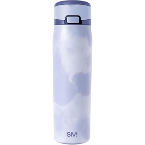 image:imageSimple Modern Mesa Loop Water Bottle with Covered Straw and Handle  30oz Cup Holder Friendly Insulated Stainless Steel Bottles for Travel Sports and School  Seaside StripesPattern Purple Tie Dye