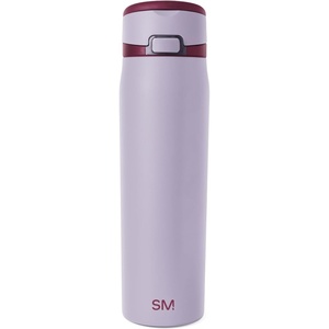 image:imageSimple Modern Mesa Loop Water Bottle with Covered Straw and Handle  30oz Cup Holder Friendly Insulated Stainless Steel Bottles for Travel Sports and School  Seaside StripesLilac Stone