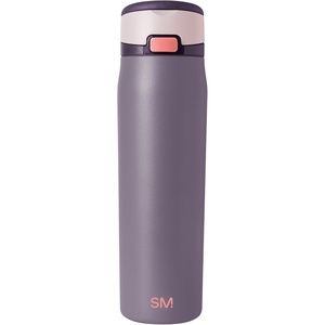 image:imageSimple Modern Mesa Loop Water Bottle with Covered Straw and Handle  30oz Cup Holder Friendly Insulated Stainless Steel Bottles for Travel Sports and School  Seaside StripesIris Sage