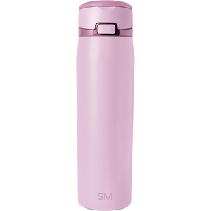 image:imageSimple Modern Mesa Loop Water Bottle with Covered Straw and Handle  30oz Cup Holder Friendly Insulated Stainless Steel Bottles for Travel Sports and School  Seaside StripesPink Champagne
