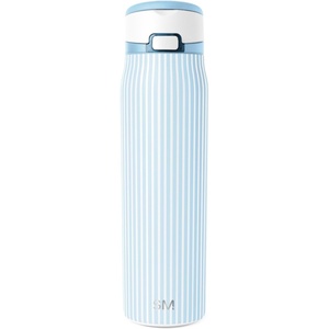 image:imageSimple Modern Mesa Loop Water Bottle with Covered Straw and Handle  30oz Cup Holder Friendly Insulated Stainless Steel Bottles for Travel Sports and School  Seaside StripesPattern Seaside Stripes