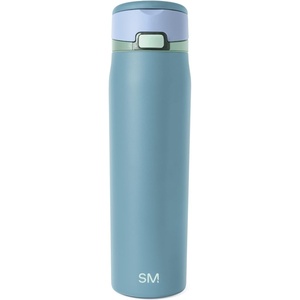 image:imageSimple Modern Mesa Loop Water Bottle with Covered Straw and Handle  30oz Cup Holder Friendly Insulated Stainless Steel Bottles for Travel Sports and School  Seaside StripesGlacier Bay