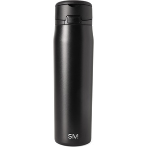 image:imageSimple Modern Mesa Loop Water Bottle with Covered Straw and Handle  30oz Cup Holder Friendly Insulated Stainless Steel Bottles for Travel Sports and School  Seaside Stripes Midnight Black