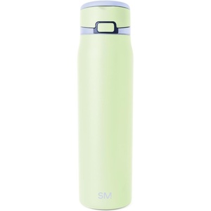 image:imageSimple Modern Mesa Loop Water Bottle with Covered Straw and Handle  30oz Cup Holder Friendly Insulated Stainless Steel Bottles for Travel Sports and School  Seaside StripesHoneydew Melon