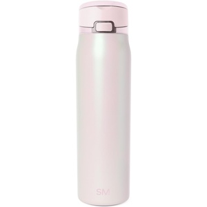 image:imageSimple Modern Mesa Loop Water Bottle with Covered Straw and Handle  30oz Cup Holder Friendly Insulated Stainless Steel Bottles for Travel Sports and School  Seaside StripesPearl Coconut