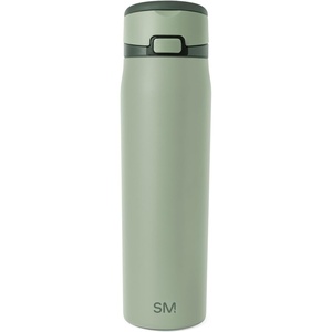 image:imageSimple Modern Mesa Loop Water Bottle with Covered Straw and Handle  30oz Cup Holder Friendly Insulated Stainless Steel Bottles for Travel Sports and School  Seaside StripesEucalyptus Mix