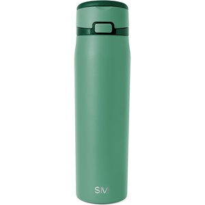 image:imageSimple Modern Mesa Loop Water Bottle with Covered Straw and Handle  30oz Cup Holder Friendly Insulated Stainless Steel Bottles for Travel Sports and School  Seaside StripesBasil