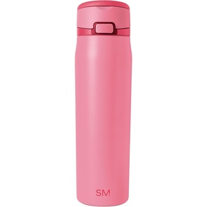 image:imageSimple Modern Mesa Loop Water Bottle with Covered Straw and Handle  30oz Cup Holder Friendly Insulated Stainless Steel Bottles for Travel Sports and School  Seaside StripesVelvet Pink
