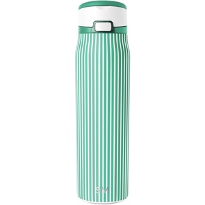 image:imageSimple Modern Mesa Loop Water Bottle with Covered Straw and Handle  30oz Cup Holder Friendly Insulated Stainless Steel Bottles for Travel Sports and School  Seaside StripesPattern Spearmint Stripes